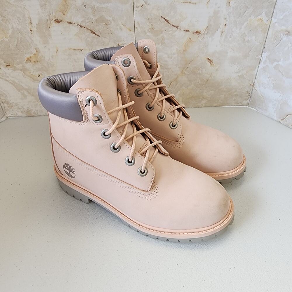 Timberland Heritage Light Pink Grey Youth Boots Size 4